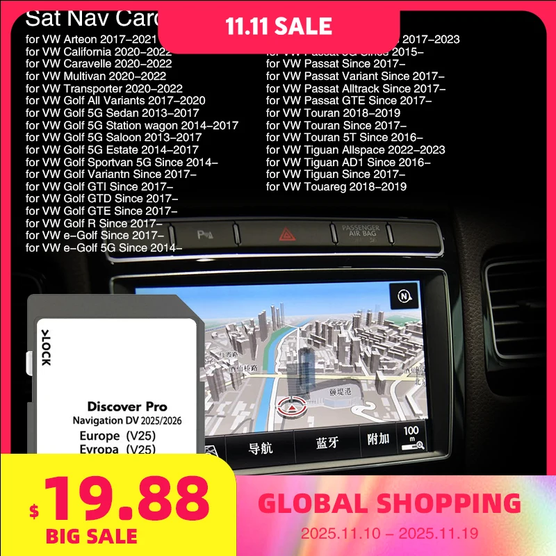 

64GB Discover Pro Media for VW DV V25 GPS SD Card Europe Map Naving Navi Navigation Sat Nav Accessories