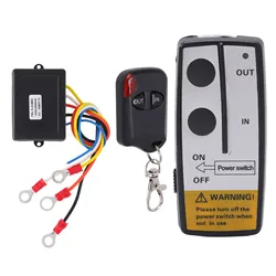 Wireless Winch Remote Control Kit with Receiver 12V 24V 75ft Long Range Universal Accessory 75ft Wireless Winch Remote Control