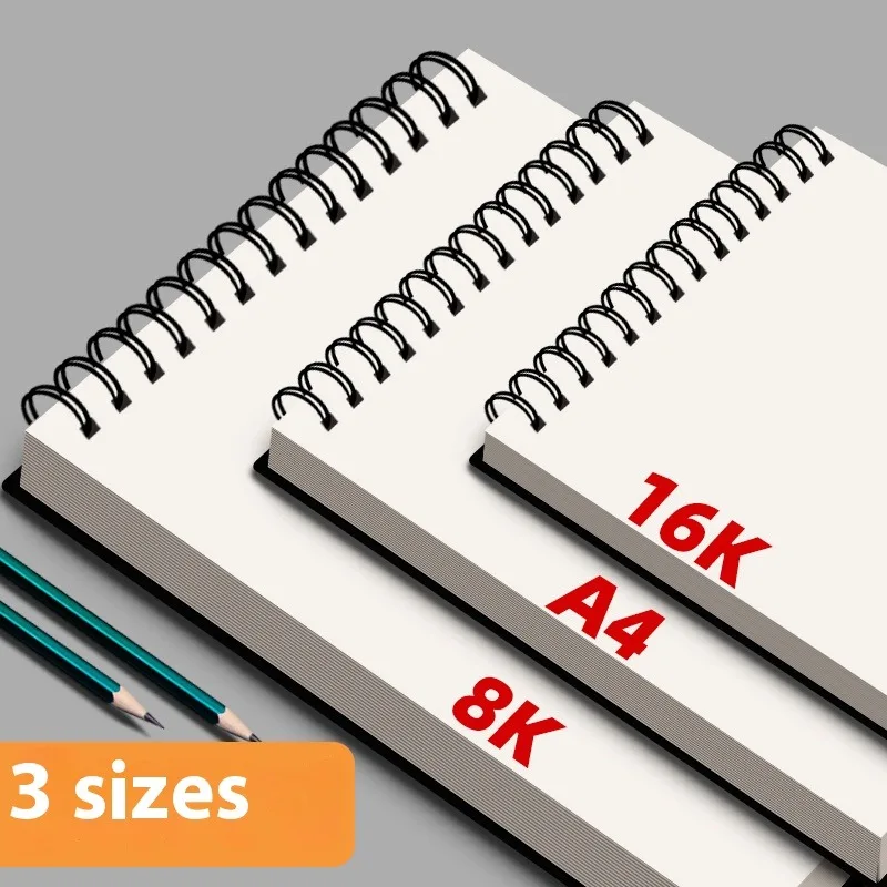 16K/8K/A4 Thickened Sketchbook Student Art Painting Drawing Paper Sheets Marker NoteBook Water Color School Stationery 60 Sheets