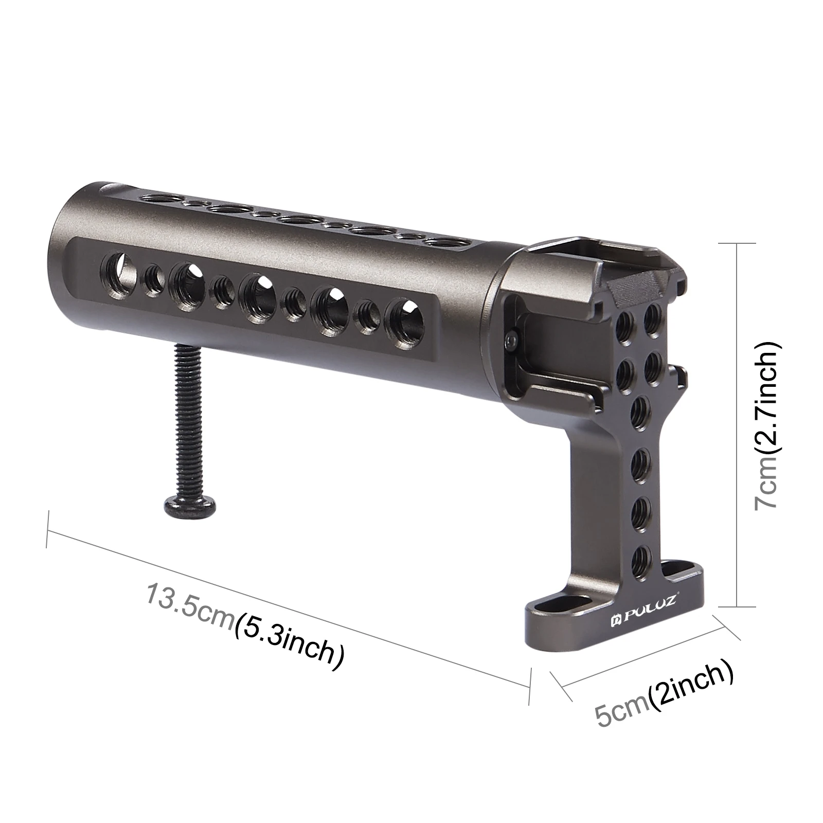 PULUZ Handheld Video Stabilizer Top Handle Side Handle with 3 Cold Shoes Mount for Camera Cage