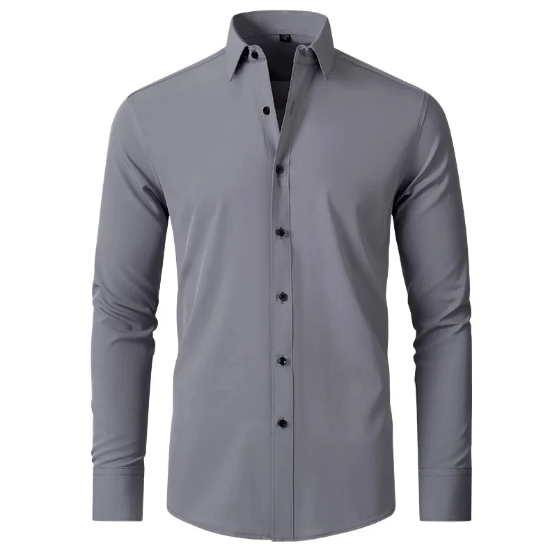 

kx466 Flannel 8Men Dress Shirts Fashion Long Sleeve Slim Fit Chemise Homme Cotton Male Shirt