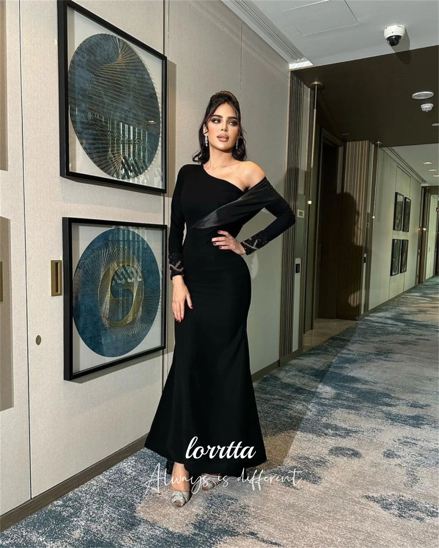 Loretta Maßgeschneiderte luxuriöse Damen-Abendkleider für besondere Anlässe, Partykleid, Meerjungfrau, lange Kleider mit Ärmeln, Abschlussball