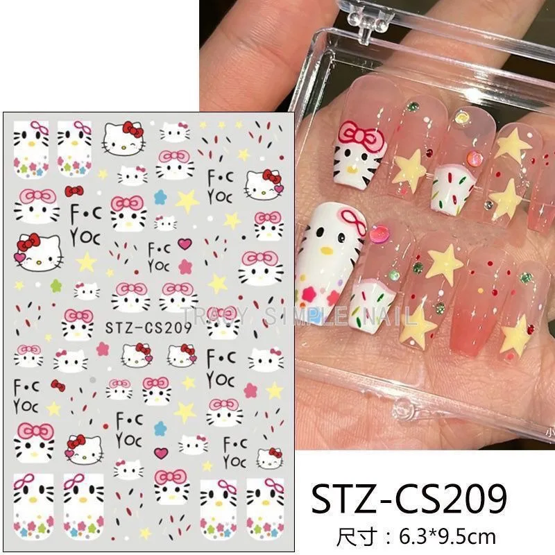 أنيمي الكرتون سانريو ملصقات الأظافر الكرتون لطيف مرحبا كيتي ملصقات دفتر الهاتف المحمول قذيفة كوب ماء الكمبيوتر الديكور