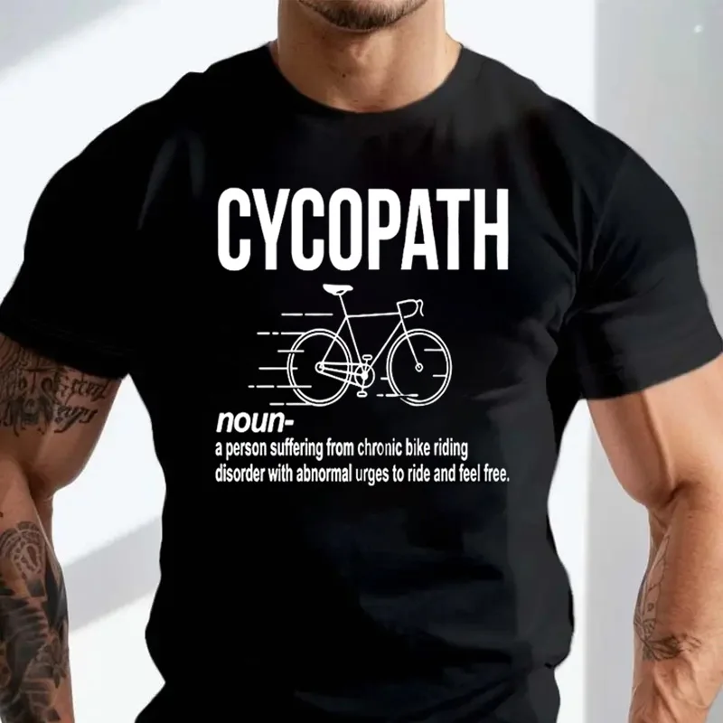 

Cycopath Bicycle T-shirt Biker Shirt Mens Tee Shirt Bike Shirt Fashion Men O-Neck 100% Cotton Tshirt Casual Tee