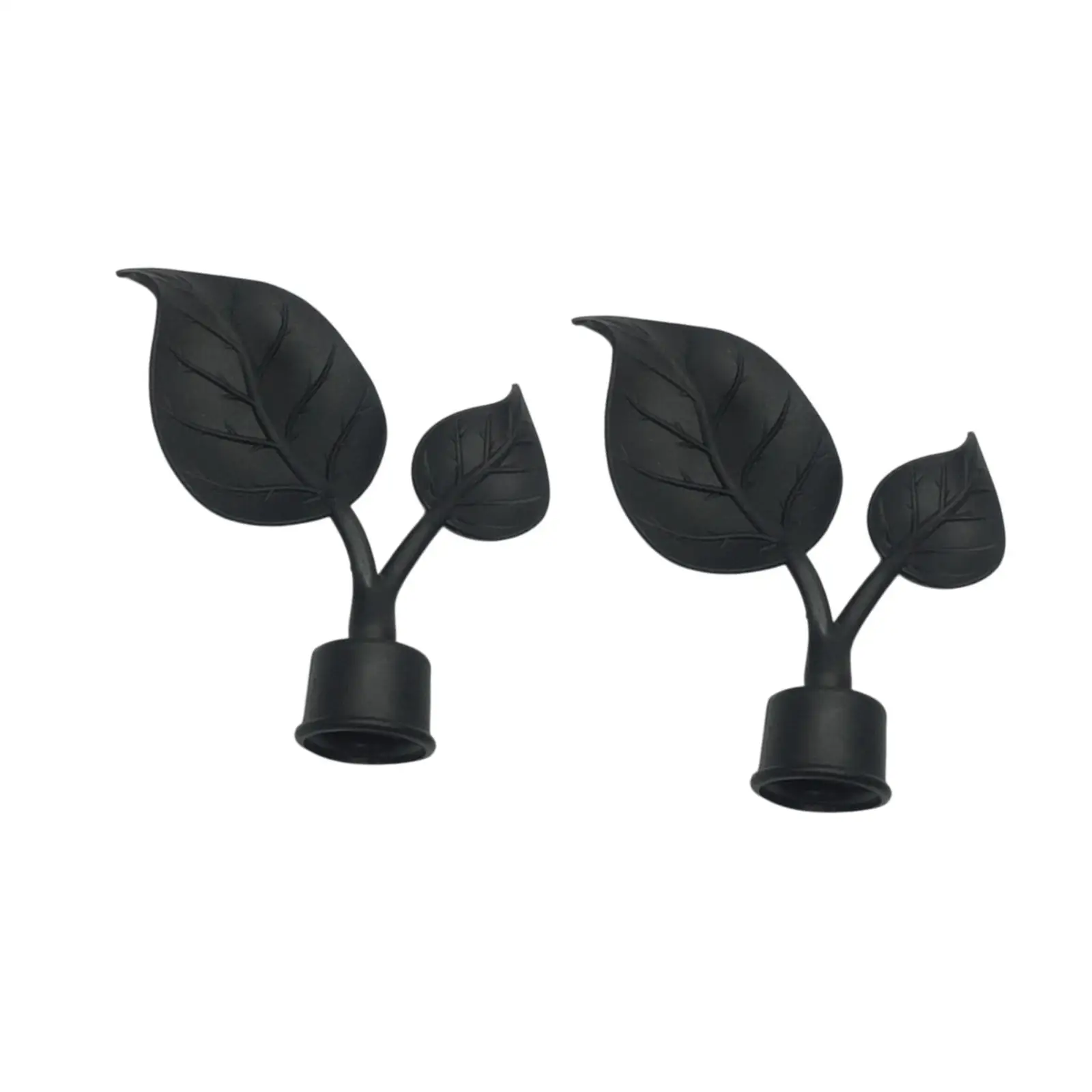 Curtain Rod End Caps PP Finials Classic Leaf Design Window Treatment Accessories for Living Room