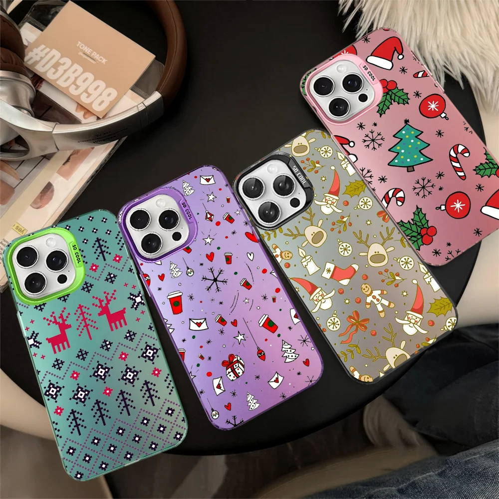 

New Year Merry Christmas Phone Case For IPhone 16 15 14 13 12 11 Pro Max X XR XSMAX 8 7 Plus Matte Shockproof Back Cover