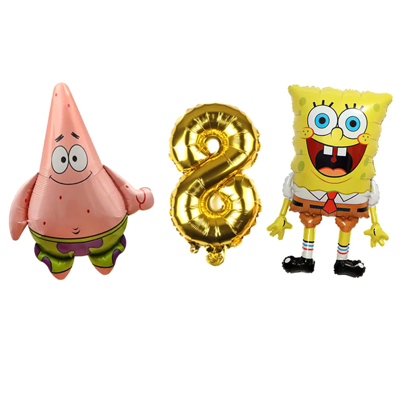 SpongeBob Schwammkopf Charakter-Luftballons Niedliche Cartoon-Partyballons für Jungen Mädchen Geburtstagsfeier-Dekorationen – Detail 8