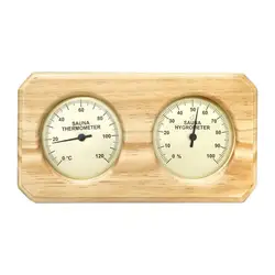 Wood Sauna Thermometer Hygrometer 2 In 1 Sauna Room Humidity Temperature Gauge Double Dial Pointer Type Humidity Gauge