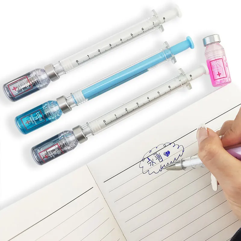 Imagem -04 - Realistic Syringe Gel Pen Simulação Vacina Elimina Vírus Injeção Neutro 05 mm 60 Pcs