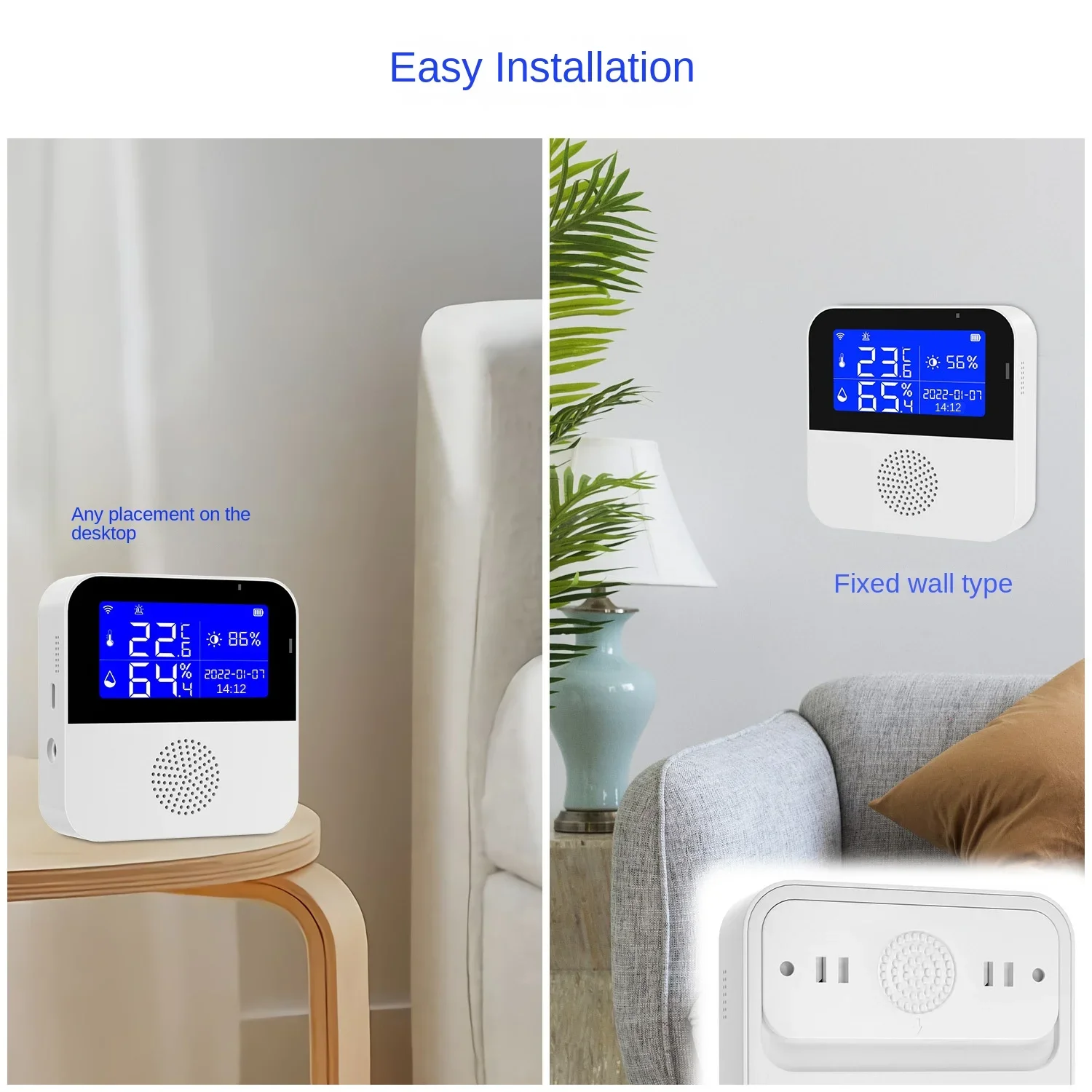Tuya Smart Home WIFI Temperature Humidity Sensor Alarm LCD Display Hygrometer Thermometer Detector Support Alexa Google Home
