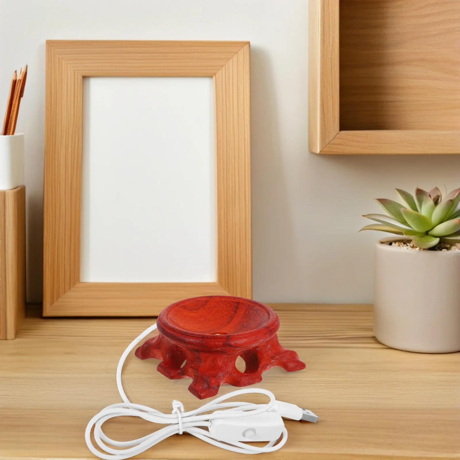 2pcs Light Base For Glass Art Crystal Ball Wooden Led Display Round Stand Bedroom Living Room Study Decor Led Lighted Base Home