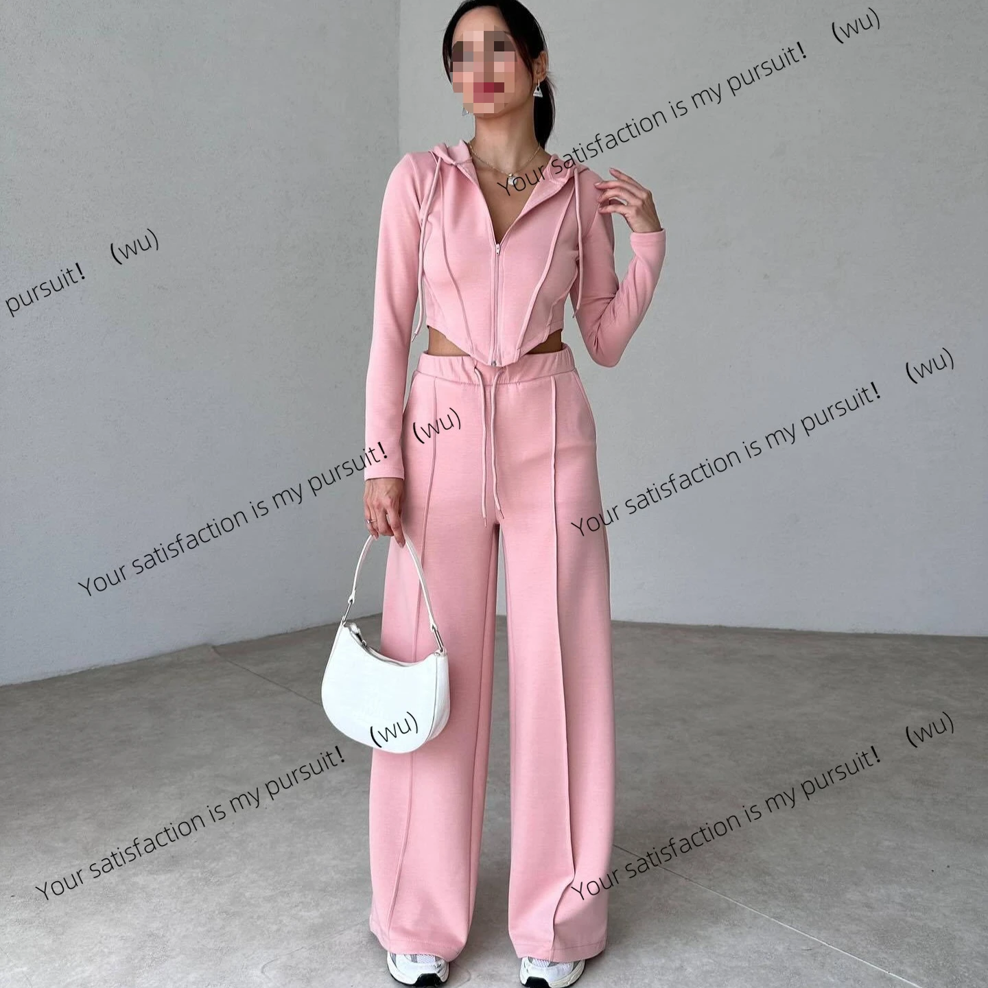 ZOCI-طقم بنطال نسائي ذو تصميم نحيف وخصر عالي وواسع الساق #1