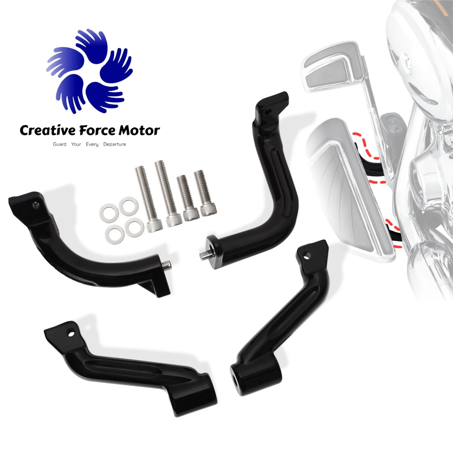 Support de montage de plancher en alliage, Kit de support de conducteur avant de moto pour Harley Touring Road King CVO Electra Street Glide 2017-2025