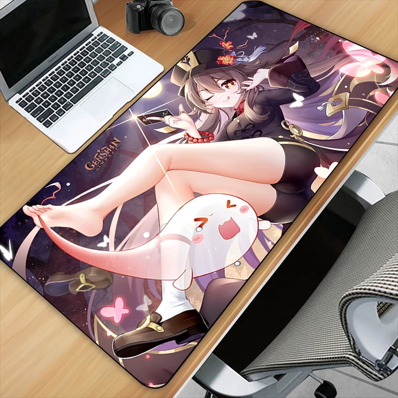 Game Genshin Impact Art Hd Printing Xxl Muismat Gamer Accessoire Hot Grote Bureau Pads Computer Lock Edge Toetsenbord Niet-Slip Mat