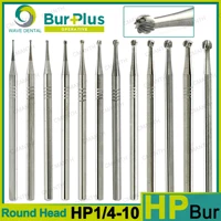 Fresas de carburo de tungsteno Dental WAVE, cabeza redonda de acero para pieza de mano recta de baja velocidad, taladros de odontología HP, herramientas de dentista