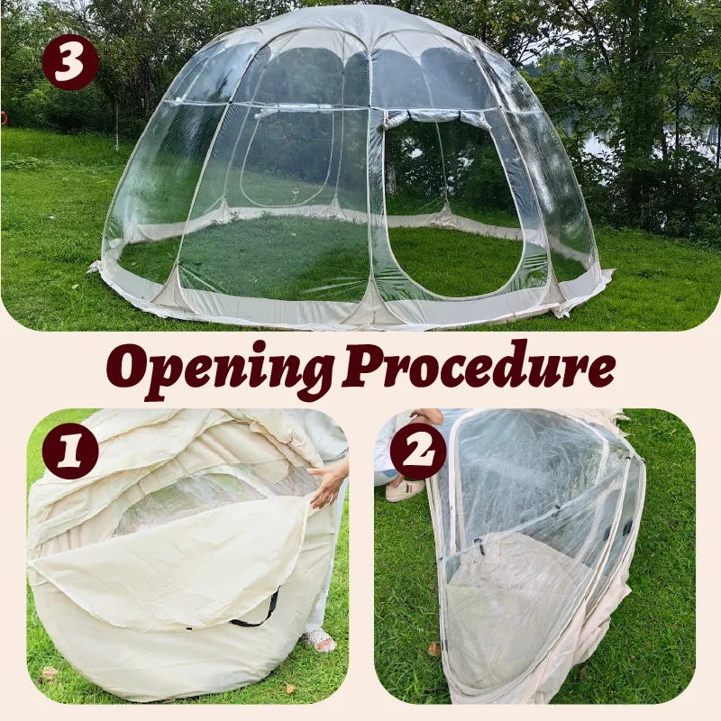 Large Space Clear Pop‑up Bubble Tent, Foldable Dome Shelter for Friend Parties, See‑Through Tent for Courtyard Outdoor Fun view 5