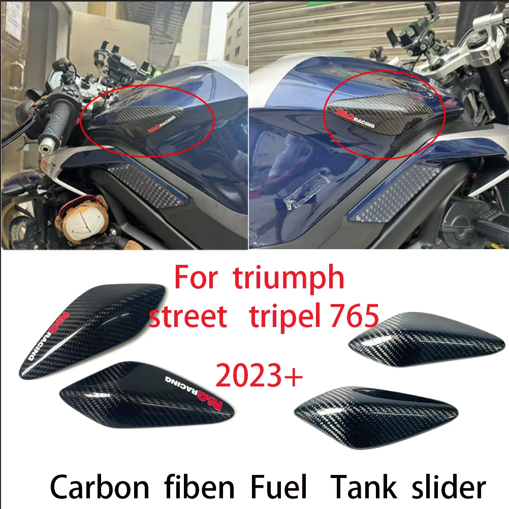 

Fuel tank protective cover For Triumph Daytona Moto2 765 / Street Triple 765 S R RS 2023-2025 Carbon Fiber Fuel Tank Slider