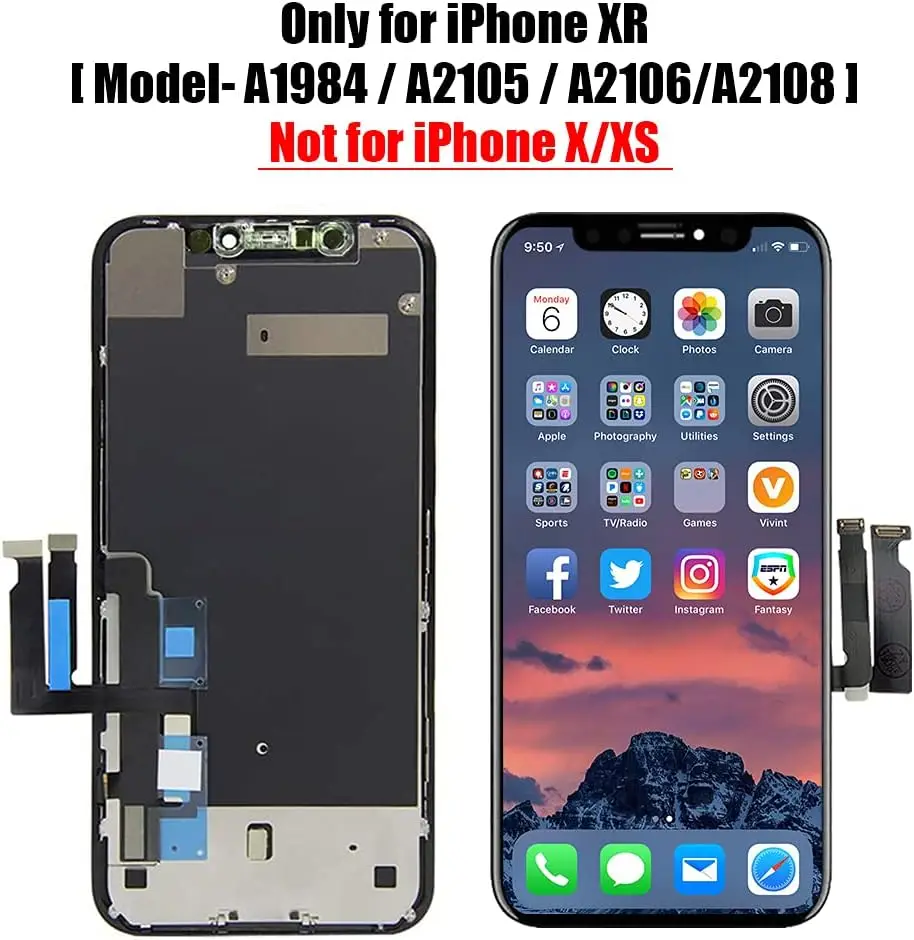 incell Pantalla for iphone XR LCD Display Touch Screen Digitizer Assembly for iPhone XR LCD Replacement