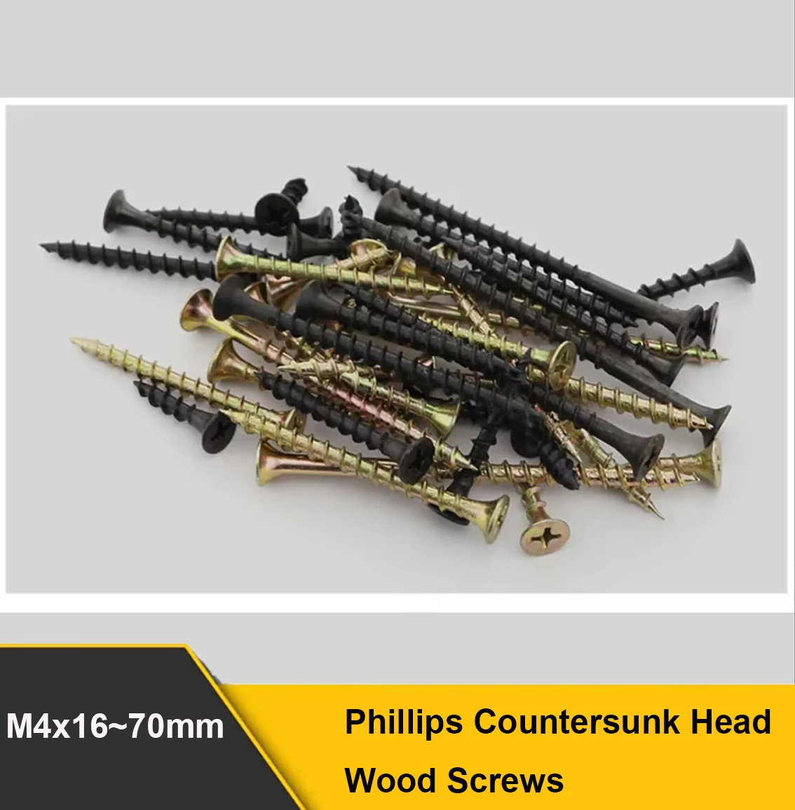 50-200pcs Phillips Countersunk Head Wood Screws M4x16~70mm Carbon Steel Galvanizing Cross Flat Head Self Tapping Wallboard Nails