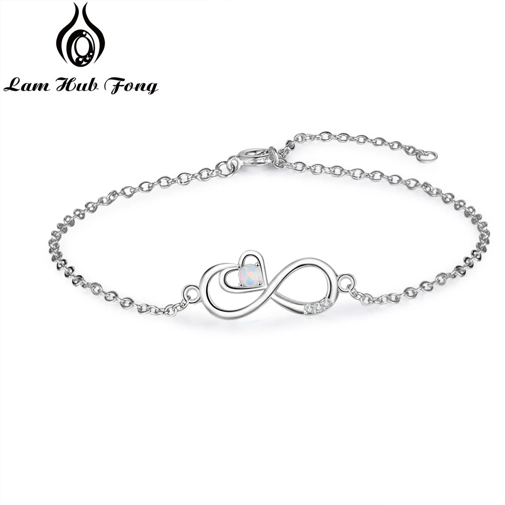 Classic Opal Bracelets Endless Love Infinity Bracelets Adjustable Women Chain Bracelets Fashion Jewelry (Lam Hub Fong)