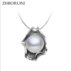 ZHBORUINI Pearl Necklace Pearl Jewelry 925 Sterling Silver Jewelry For Women Natural Freshwater Pearl Seashell Pendants Gift