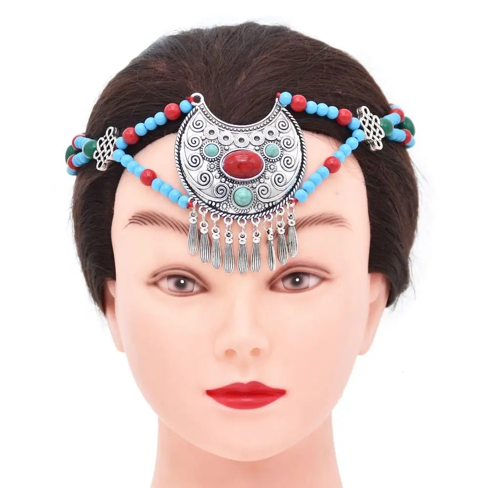 Ethnic Style Bohemia Hair Chain Women Head Chain Tassel Ethnic Style Forehead Chain Indian Headdress Hair Accessories