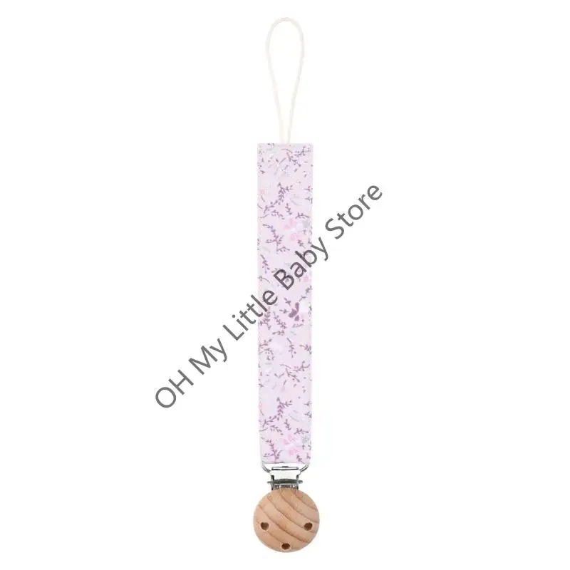 

M76C цепочка для прорезывания зубов для младенцев с принтом, цепочка для прорезывания зубов, деревянный зажим, удерживающая для