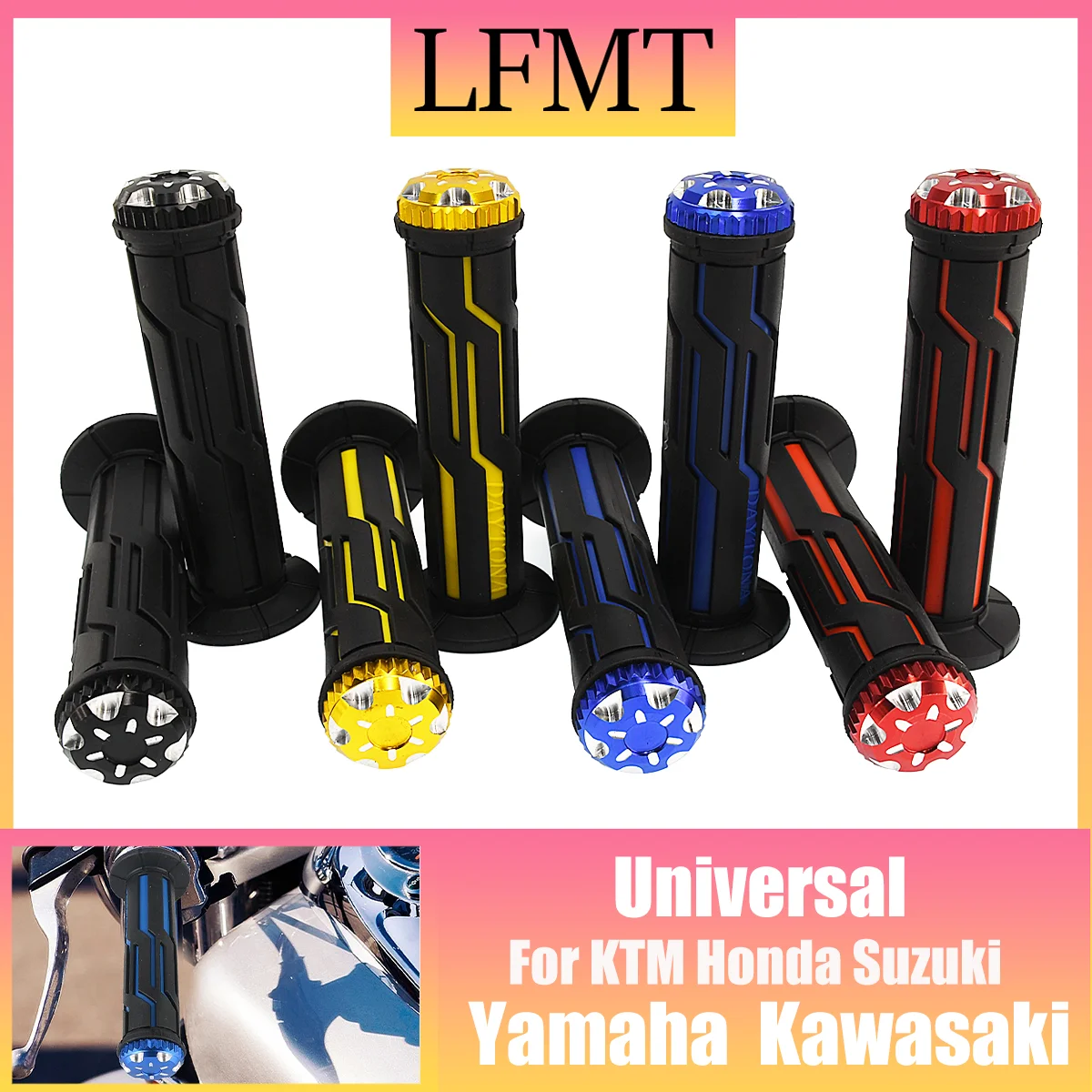 

Motorcycle Handle Grip Universal 7/8" 22mm Handle Handlebar Parts for KTM Honda Suzuki Yamaha Kasawaki E-Bike Scooter Motocross