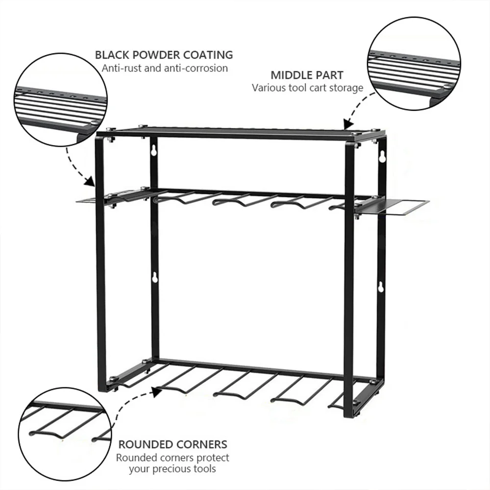 Power Tool Organizer Wall Mount Iron Screwdriver Cordless Drill Storage Rack