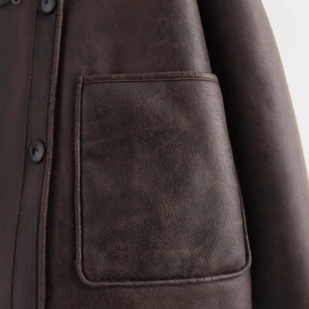 

Women's European And American Street Fashion Casual Lapel Fleece Coat Autumn Winter New Style