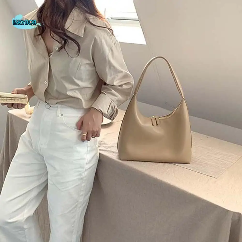 

Shoulder Bag Elegant Soft PU Tote Bag Korean Style Pockets Women Hobo Bag White Large Capacity Underarm Bag Shopping