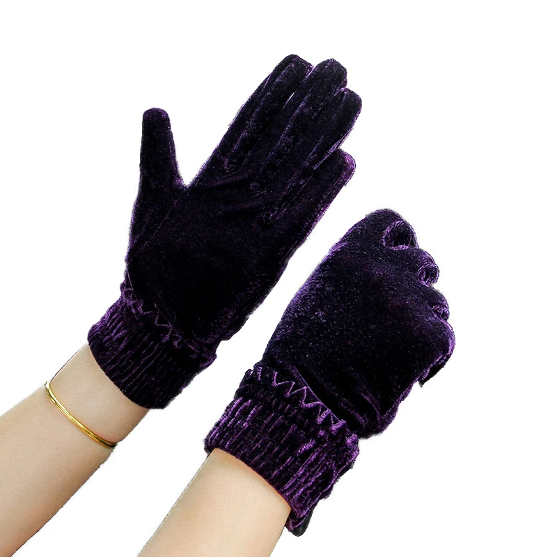 Velour Gold Velvet Gloves Warm Gloves Soft Comfortable Finger Gloves Breathable Protect Mitten Winter Full Fingers Gloves