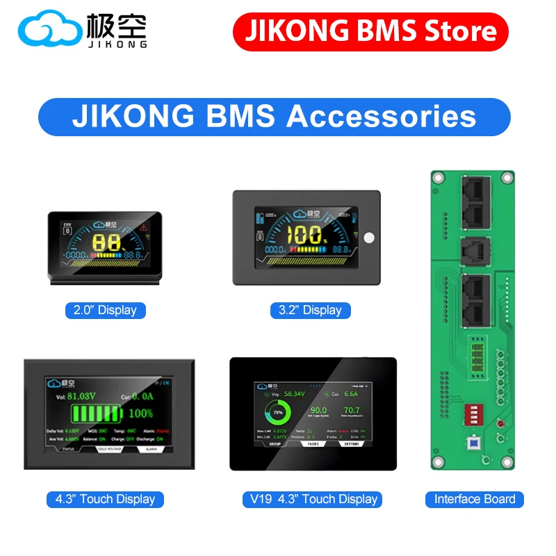 

JIKONG BMS V19 2.0/3.2/4.3 inch LCD Display Suitable For All JIKONG BMS Models Cable JIKONG BMS Accessory