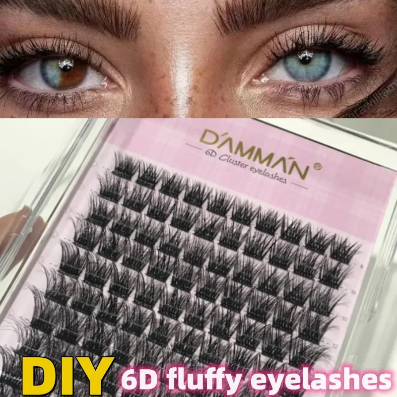 

DAMMAN DIY Lashes 140 Cluster Wispy Individual Segmented Lashes Extensions Natural Soft New 6D Curl Fluffy Lashes Makeup Tools