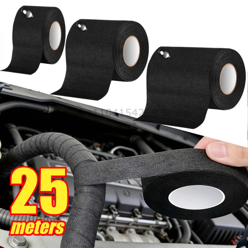 9/15/25/32/50MM Electrical Insulating Tape Heat Resistant Harness Tape Car Cable Harness Wiring Loom Protection Waterproof Tape
