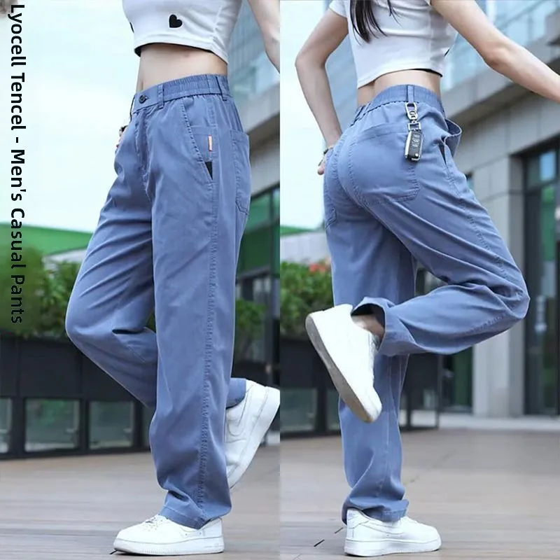 

Slim Fit Men's Denim Jeans Lenzing Lyocell Loose Casual Thin Summer Fashionable Versatile Cool Feeling Straight Leg Jeans