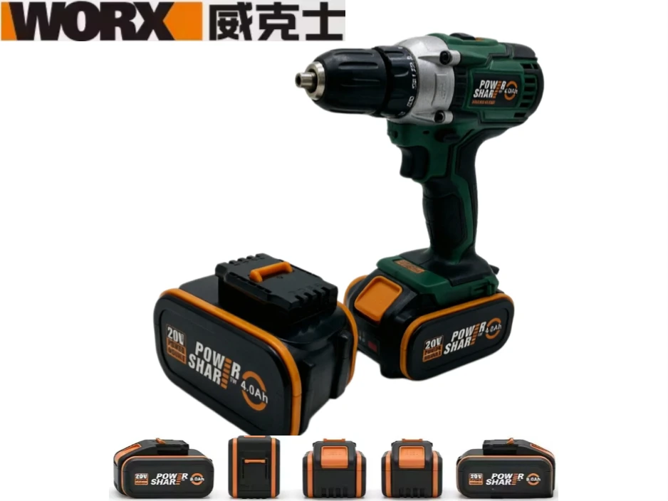 

Original WORX WX128 Orange 20V Rechargeable Drill Driver High Torque Cordless Power Tool Full Set With Battery And Charger