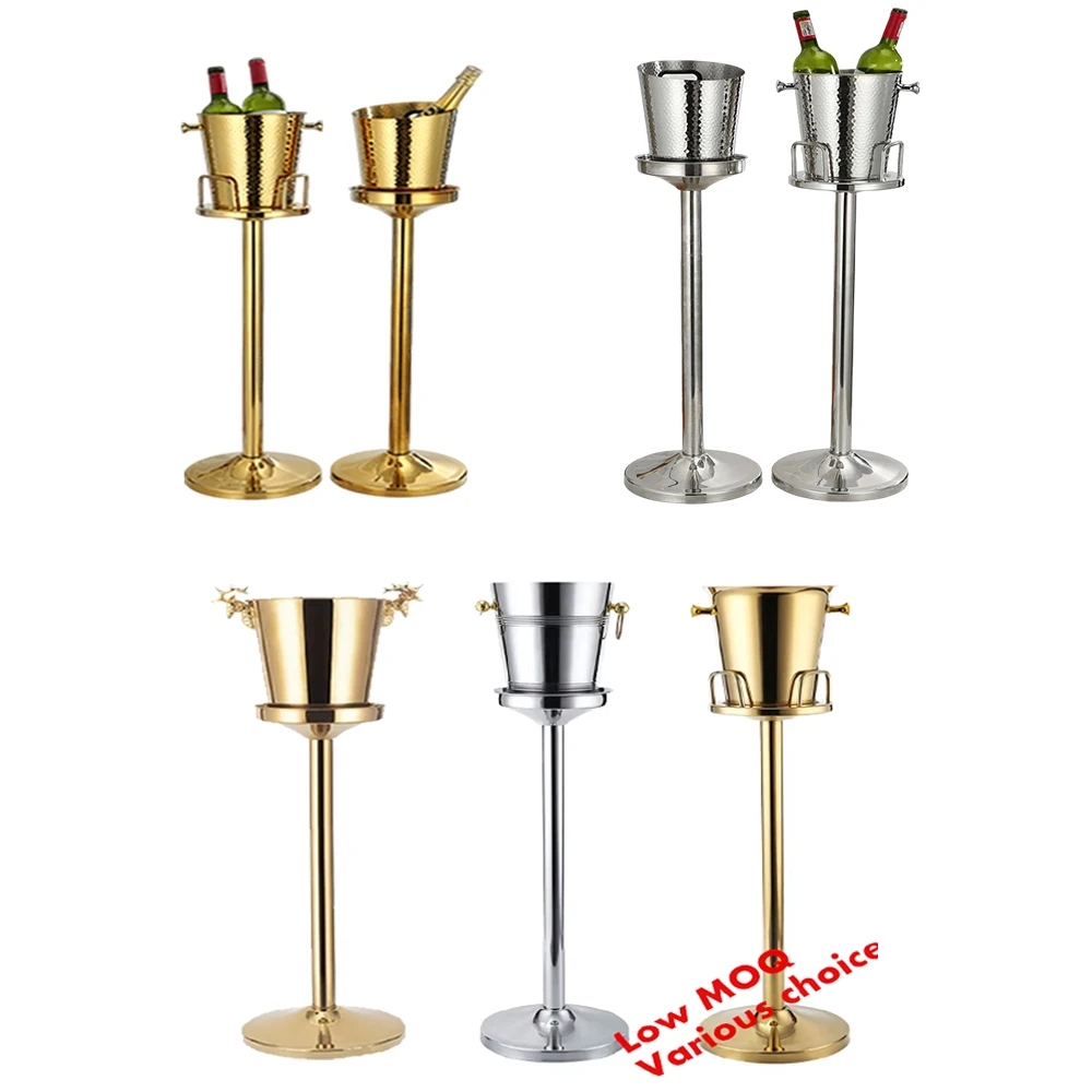 

2025 Luxury European Wine Bucket Holder Champagne Cooler Ice Bucket Stand Bar Accessory for Parties Made From Metal
