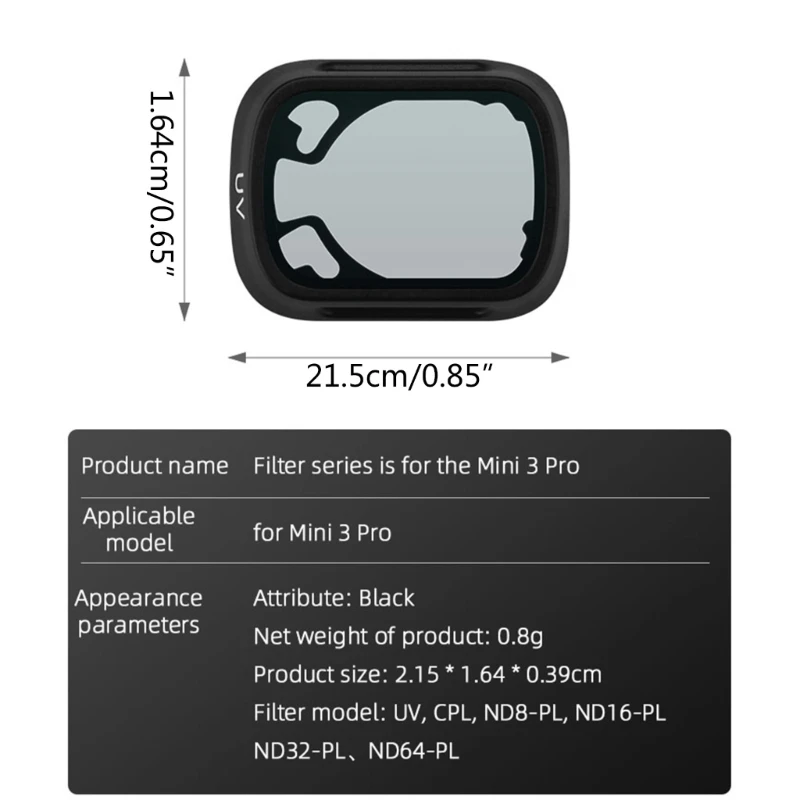 Untuk Mini 3 filter lensa kamera ND8PL ND16PL ND64PL ND32PL ND filter antigores Aksesori Quadcopter