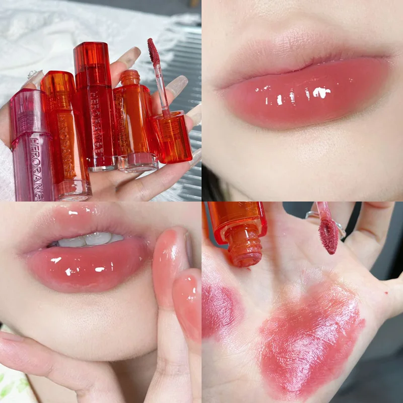 HERORANGE HR557 Heart Tide Colorful Mirror Light Lip Enamel Soft and Rich Color Presents Charming Lip Makeup