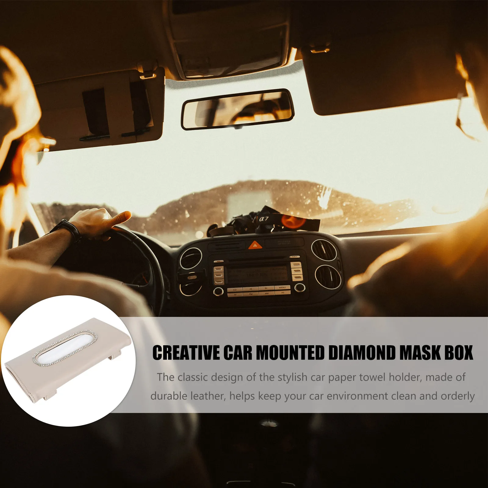 

1pc Car Tissue Holder Mounted Napkin Box For Visor Door Back Seat Hanging Storage Car Interior Accessory Tissue Case