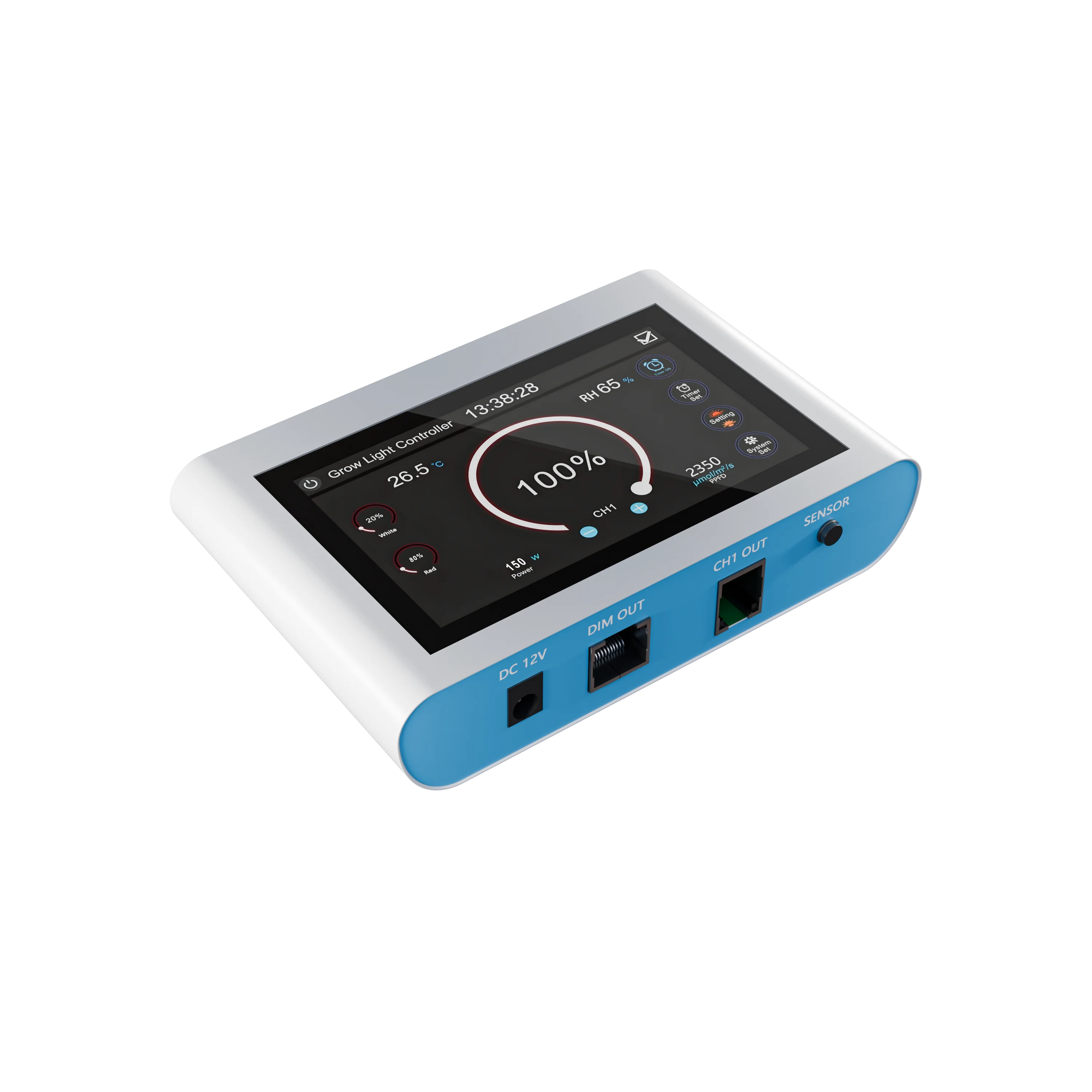 Intelligent Light Emitting Diode Agricultural Planting Light Controller RJ45 + RJ14 Control Port Remote Control