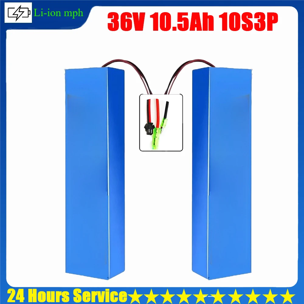Литиевая аккумуляторная батарея 36 В, 7,8 Ач, 18650, 10S3P, 504 Вт, модифицированная мощность, аккумулятор для электрического скутера 36 В с BMS, SYP XT60 JST
