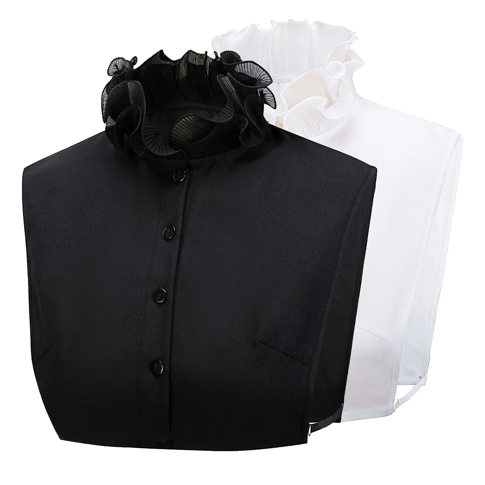 New Shirt With Stand Up Fake Collar Accessories, Decorative Collar, Ruffle Edge