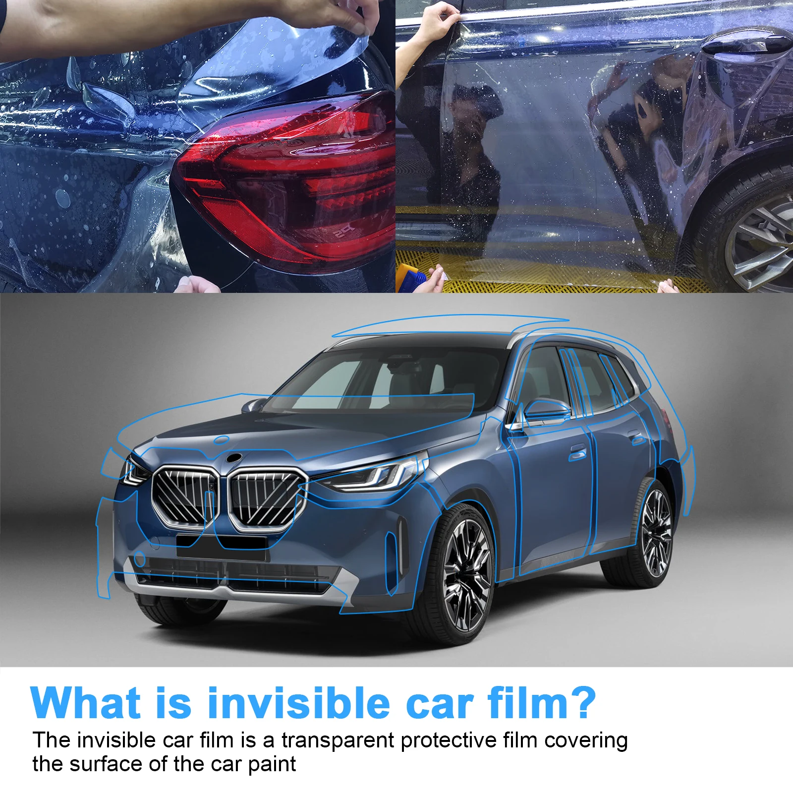 

For BMW X3 G45 Sport 30 M50 M Sport 2025 Paint Protection Film Anti-Scratch Body Sticker Original Pre Cut PPF TPU Transparent