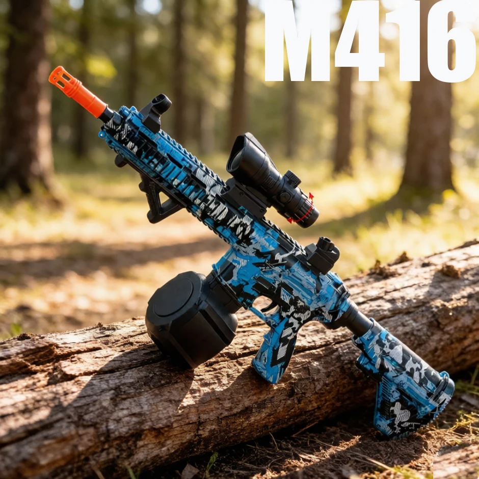 

Новый электрический игрушечный пистолет M416 с гелевыми пулями 2026 года, стреляет пульками 7-8 мм, доступен в двух цветах, подходит для игр на улице для мальчиков, модель для подарка на день рождения