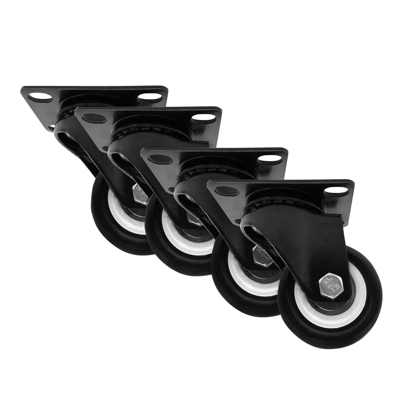 

4 PCS Swivel Caster Wheels 2 Inch Small Casters Polyurethane Wheels Holds Total Capacity 300Lbs