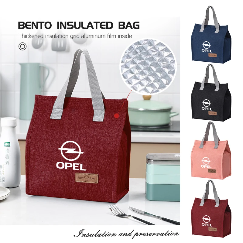 

For Opel Lunch Bag Thermal Insulation Lunch Bags Picnic Food Pouch New Astra H G J Insignia Corsa Zafira Meriva Mokka