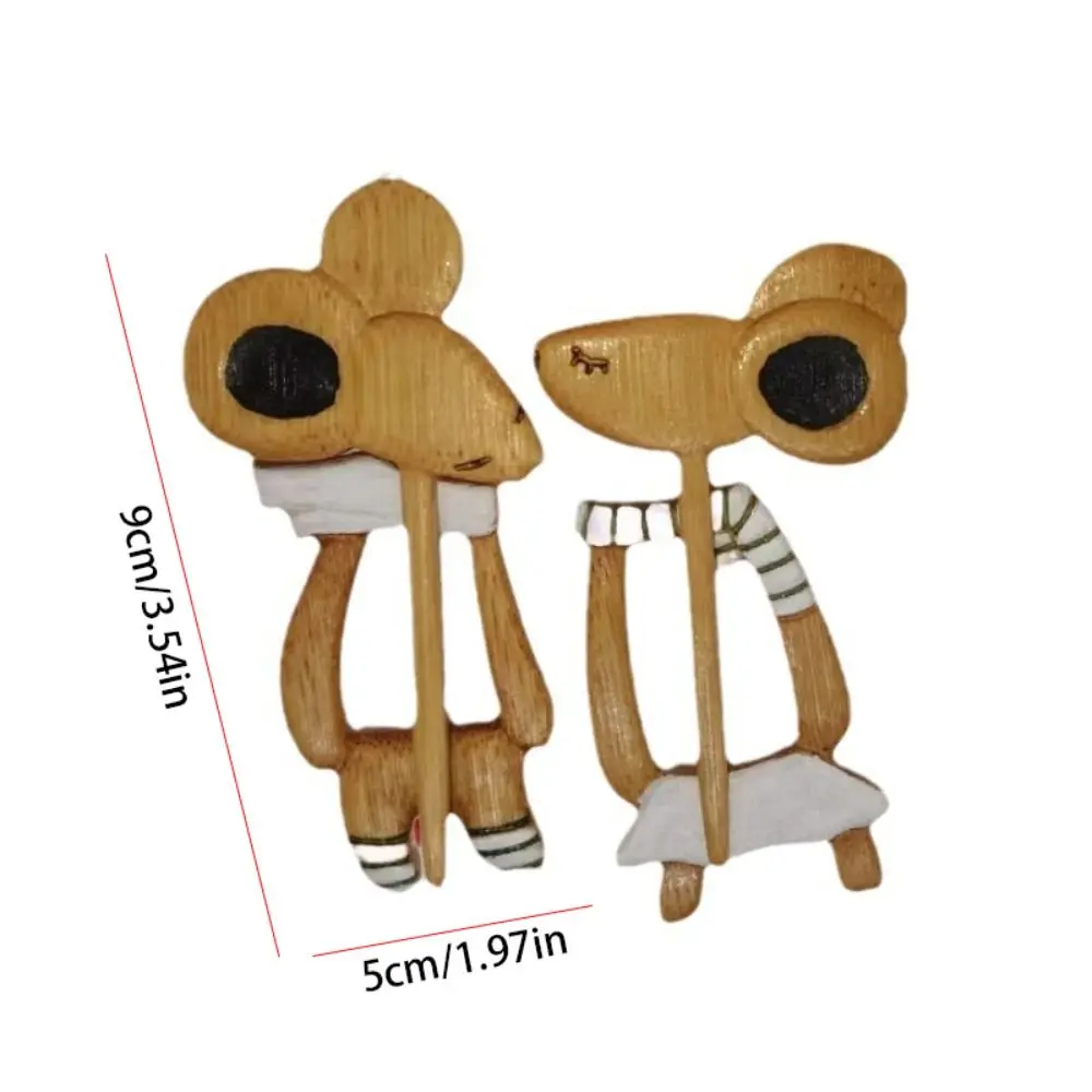 رائعة الكنغر بروش خشبي لطيف جرو الحيوان سترة دبوس الكلب ماوس كيتي وشاح مشبك فتاة