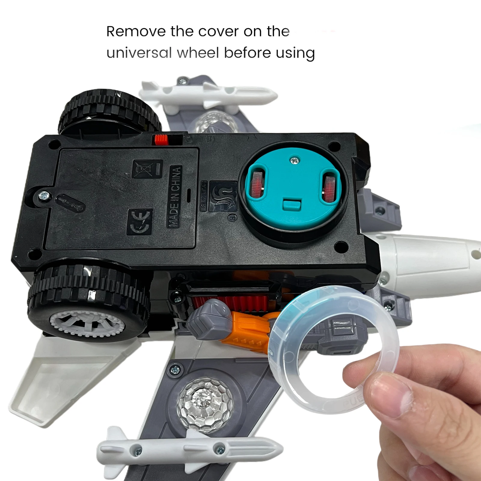 男の子の電動おもちゃ戦闘機変形ロボット、自動変形、カラフルな音と光、赤ちゃんへのホリデーギフト